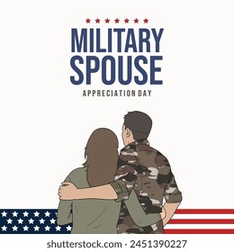 In: Military Spouse Appreciation Day. Gefeiert in den Vereinigten Staaten. Nationalfeiertag Anerkennung des Beitrags und des Supports. Vektorillustration