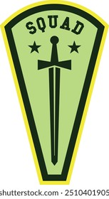 Parche de escuadrón militar. Insignia de espada de fuerza especial