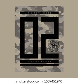 Military  squad typography, tee shirt graphics, vectors