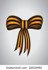 Military St. George Ribbon bow isolated on white