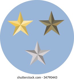 Military stars on blue background