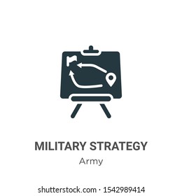 Military strategy vector icon on white background. Flat vector military strategy icon symbol sign from modern army collection for mobile concept and web apps design.