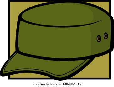 Military Style Cadet Hat Color Illustration