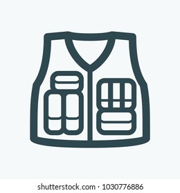 Military style tactical vest vector icon