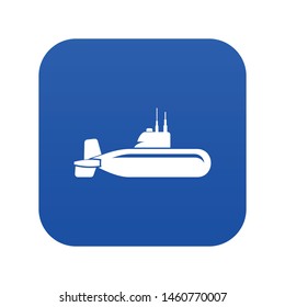 Military submarine icon. Simple illustration of military submarine vector icon for web.