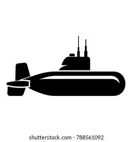 Military submarine icon. Simple illustration of military submarine vector icon for web.