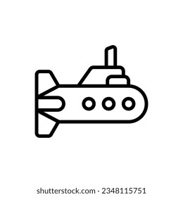 Military Submarine Outline Icon Vector Illustration