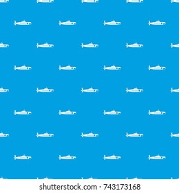 Military submarine pattern repeat seamless in blue color for any design. Vector geometric illustration
