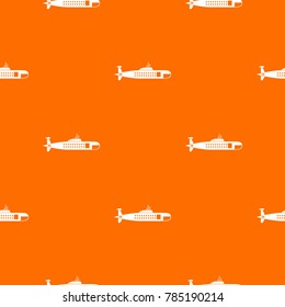 Military submarine pattern repeat seamless in orange color for any design. Vector geometric illustration