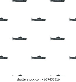 Military submarine pattern seamless flat style for web vector illustration