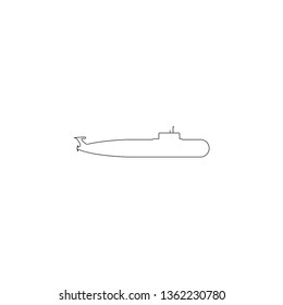 Military submarine. simple flat vector icon illustration. outline line symbol - editable stroke