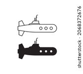 military submarine watercraft sub vector icon for website