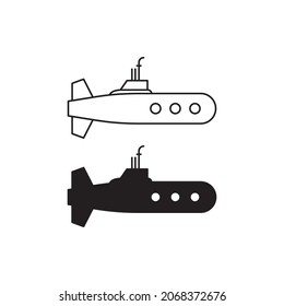 military submarine watercraft sub vector icon for website