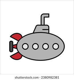 military submarine watercraft sub vector icon for website vector illustration on white background