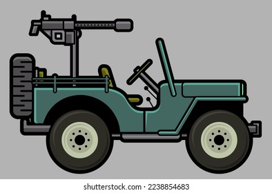 SUV militar con ametralladora