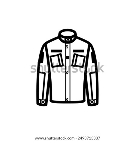 military and tactical jacket uniform icon.