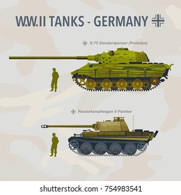 Military Tank Flat Vector Illustration German Stock Vector (Royalty ...