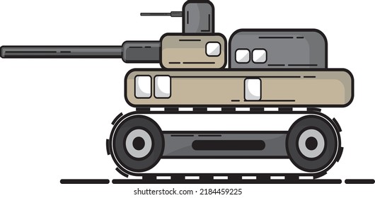 imagen vectorial de ilustración de tanque militar