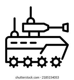Un vector de línea de tanques militares