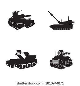 Plantilla de vector del logotipo de tanques militares
