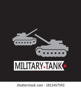 Plantilla de vector del logotipo de tanques militares