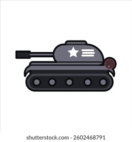Military Tank Modern, Editable Vector Colored Illustration For Transportation and Vehicle Design