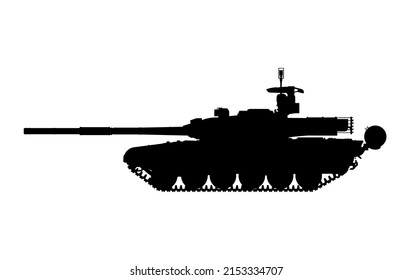 Military Tank Silhouette Icon, Army Weapon Vector Illustration.