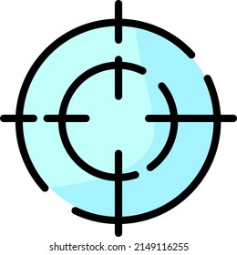Militärisches Ziel, Illustration, Vektorgrafik auf weißem Hintergrund.