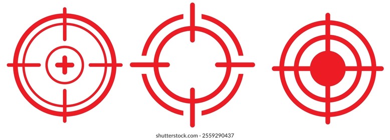 Military target line icon vector isolated. Symbol of a gun target, simple pictogram.