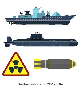 Military technic army war ship and industry technic armor defense fighting conflict vector
