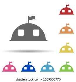 Military Tent In Multi Color Style Icon. Simple Glyph, Flat Vector Of Web Icons For Ui And Ux, Website Or Mobile Application