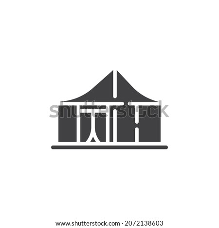 Military tent vector icon. filled flat sign for mobile concept and web design. Shelter tent glyph icon. Symbol, logo illustration. Vector graphics