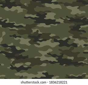 
Patrón de textura militar sin soldadura para la impresión de ropa, tela. Fondo de caqui forestal. Diseño moderno y elegante.