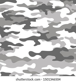 
Military texture Camouflage seamless pattern. Black White. Print on fabric.