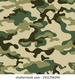Military texture camouflage seamless pattern. Abstract army and hunting camo.Vector background.