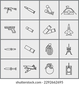 Military things pack. Vector illustration.