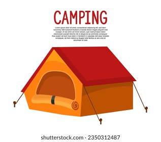 Military and tourist tent for camping or army expedition vector design on white background