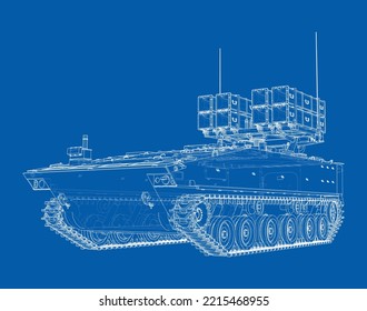 Sistema militar de pistas de aterrizaje. Representación vectorial de 3d. Estilo de marco de cables. Las capas de líneas visibles e invisibles están separadas