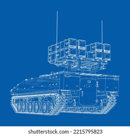 Sistema militar de pistas de aterrizaje. Representación vectorial de 3d. Estilo de marco de cables. Las capas de líneas visibles e invisibles están separadas