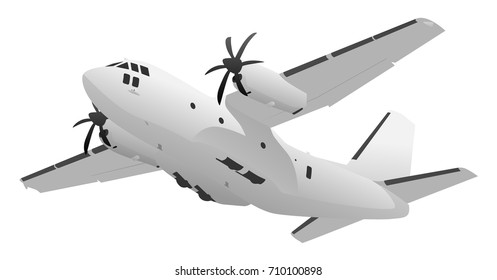 Military Transport Cargo Aircraft Illustration