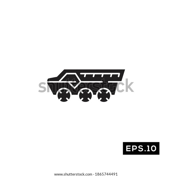 Military Transportation Icon. Military Battle\
Vehicle Silhouette Symbol\
Vector