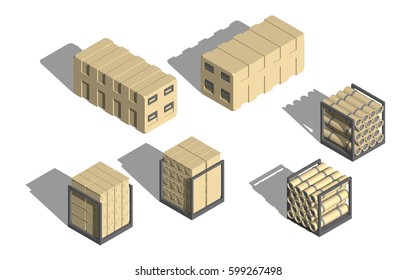 Military Transportation Isometric Vector. Ammunition Case