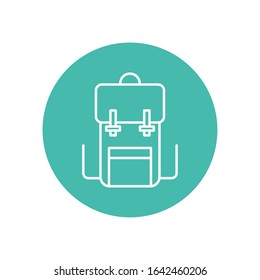 military travel bag line block style vector illustration design