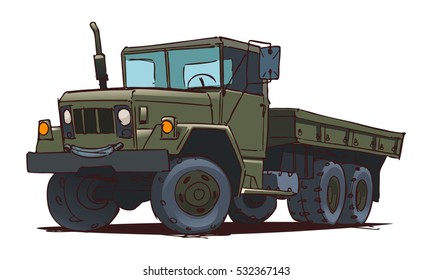 Military Truck. Cartoon illustration