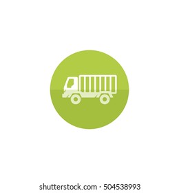 Military truck icon in flat color circle style. War transportation.