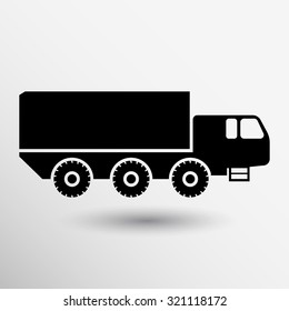 Military Truck icon vector button logo symbol concept.