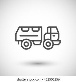 Military Truck Line Icon