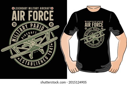 Military t-shirt design - Vector graphic, typographic poster, vintage, label, badge, logo, icon or t-shirt