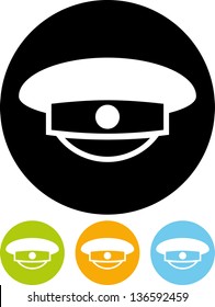 Military uniform cap vector icon