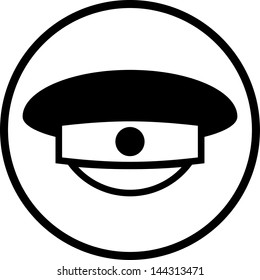 Military uniform cap vector icon